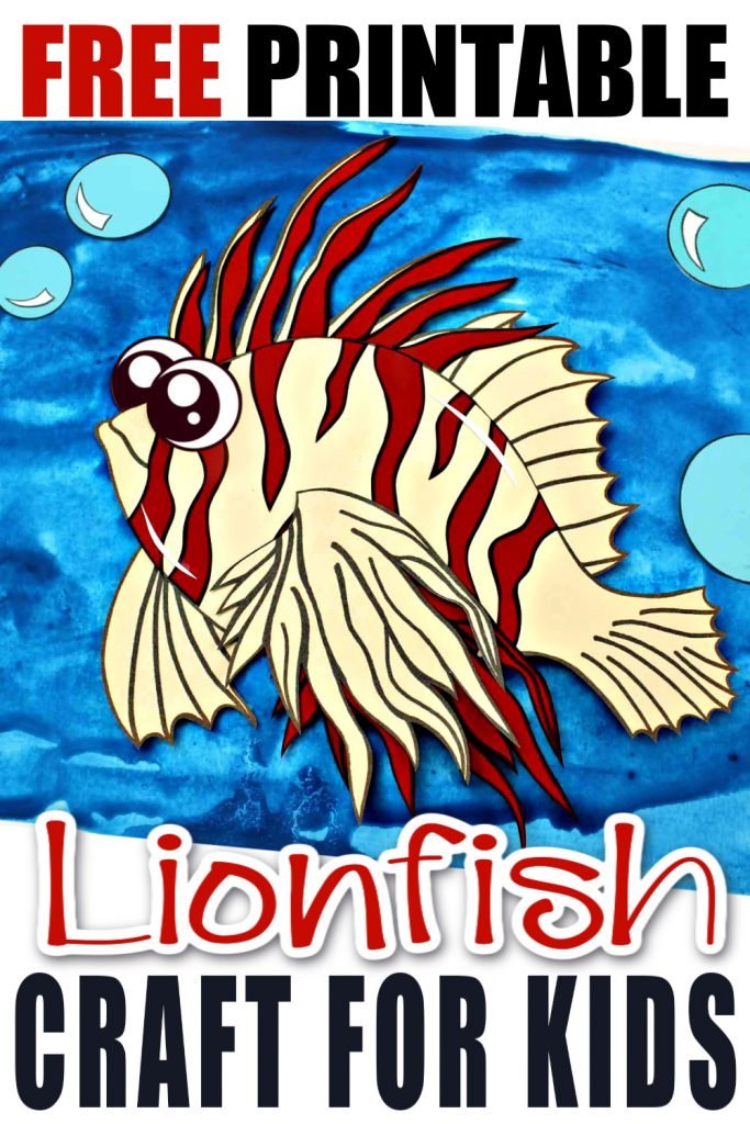 Fish crafts are always perfect for the summer! But what about a lion fish craft? How cool!? Use the free printable lion fish template to make this easy, paper ocean animal friend! He is perfect for kids of all ages including preschoolers and toddlers. #lionfish #lionfishcraft #fishcrafs #oceananimal #oceananimalcrafts