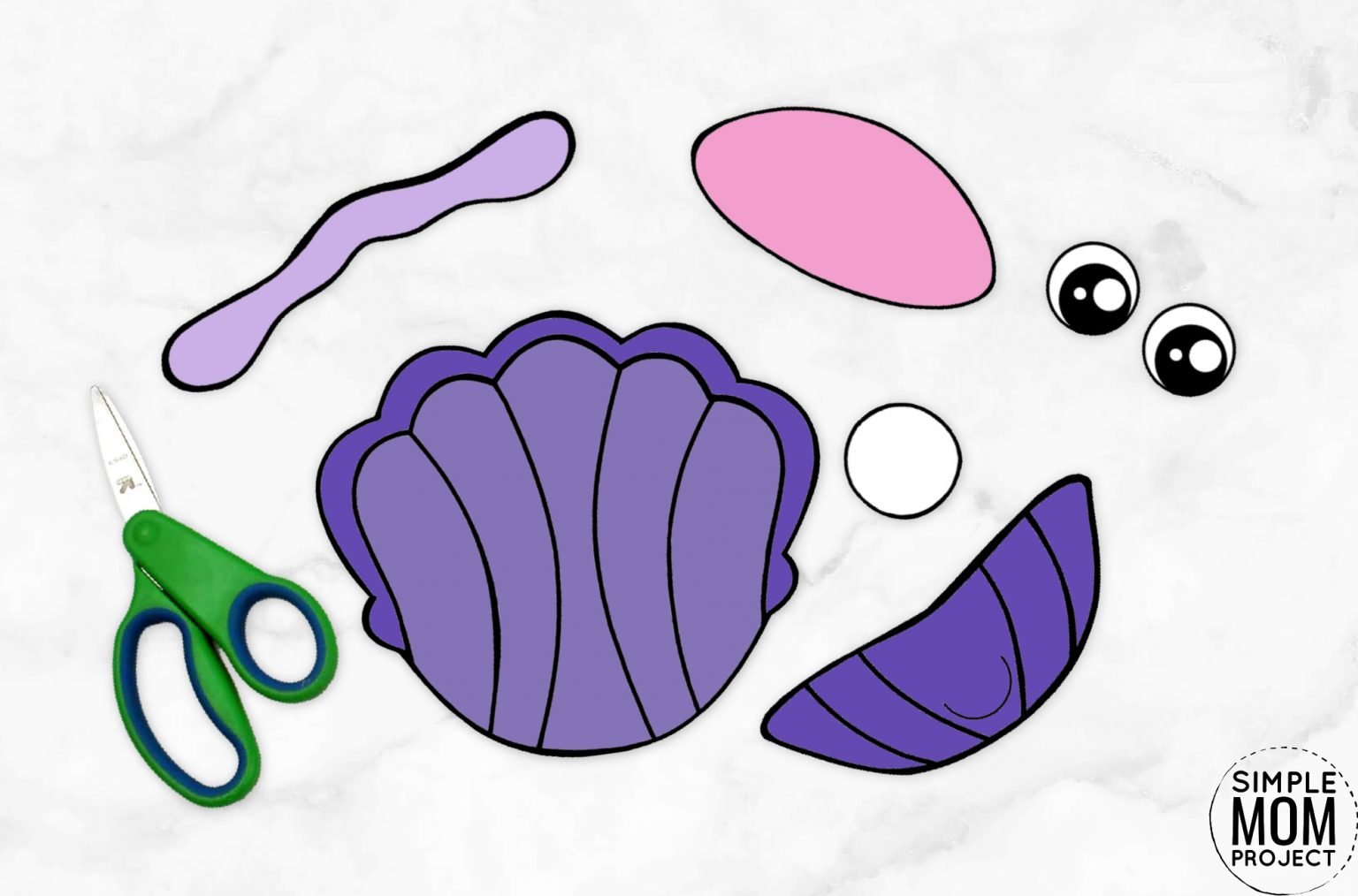 Fun Clam Shell Craft for Kids with Free Clam Template