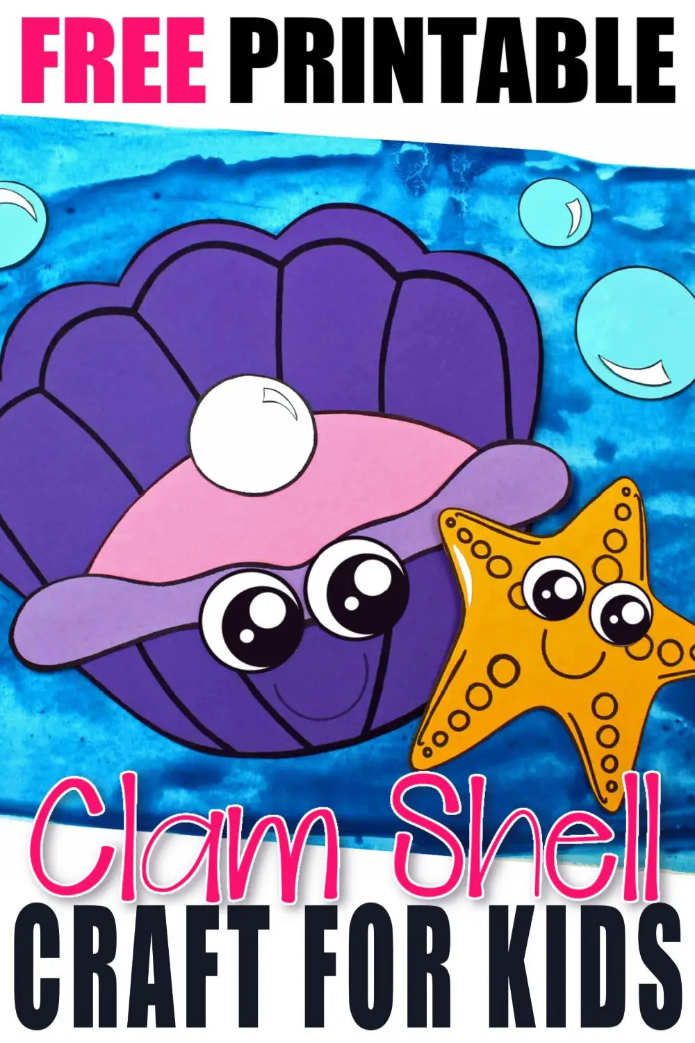 Whether you are taking a trip to the beach or learning about seashells, this adorable clam shell, free printable craft is for you! Use the clam template during homeschool, at home, or in the classroom during your under the sea unit or ocean theme! #clamcrafts #clamshellcrafts #oceananimalcrafts #oceananimals