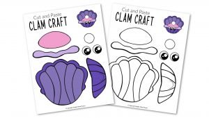 Free Printable Ocean Animal Clam Crafts for kids of all ages, including preschoolers and toddlers 1