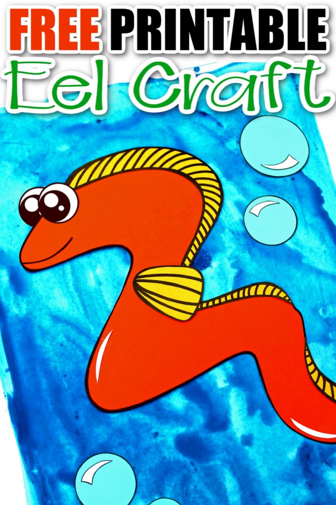 Looking for your next ocean theme project? Use our free printable eel template to make this adorable eel craft! Click and find the easy tutorial to make this fun ocean art project. Perfect for kids of all ages including preschoolers and toddlers. #EelCrafts #OceanAnimalCrafts #OceanCrafts