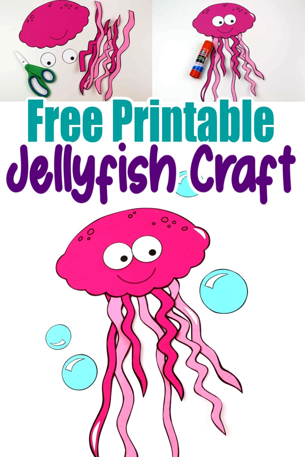 Free Printable Ocean Animal Jellyfish Crafts for kids of all ages, including preschoolers and toddlers 7
