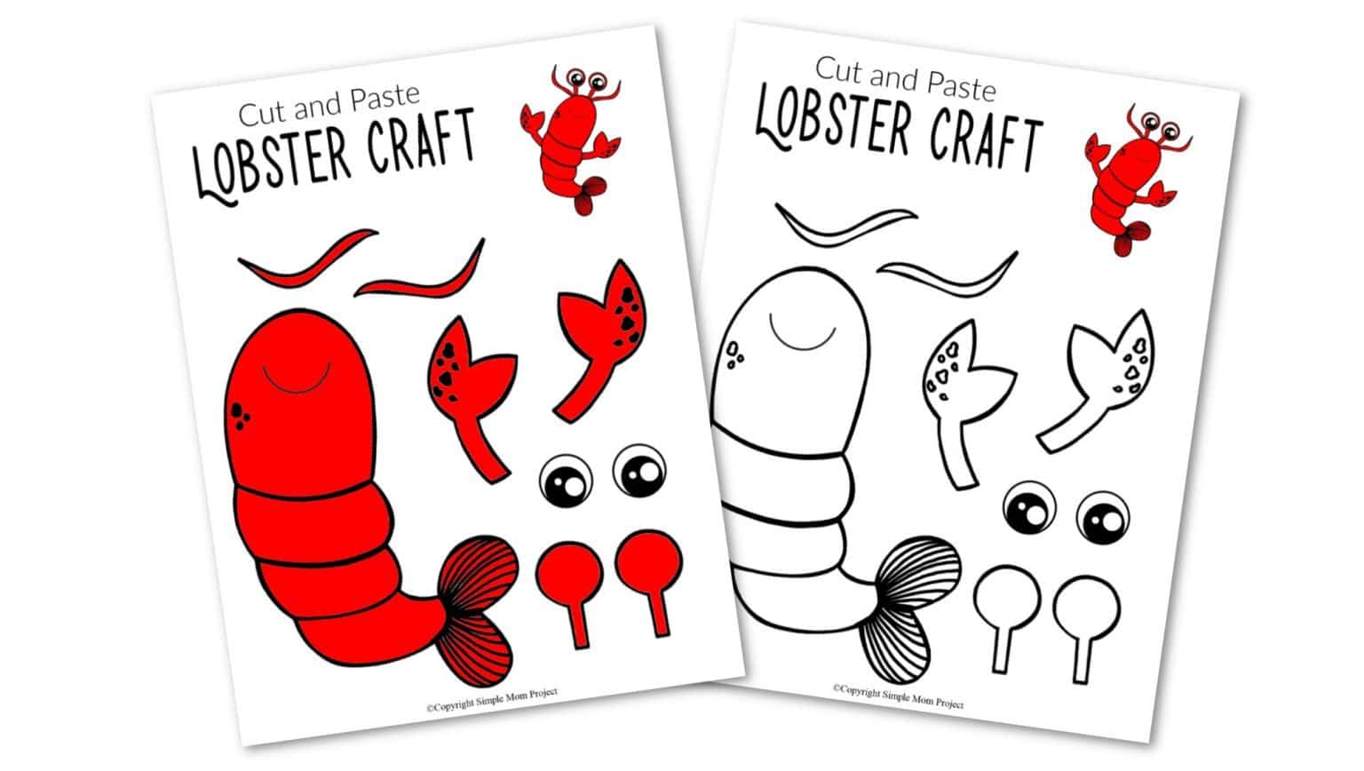 Easy Lobster Craft for Kids with Free Lobster Template – Simple Mom Project