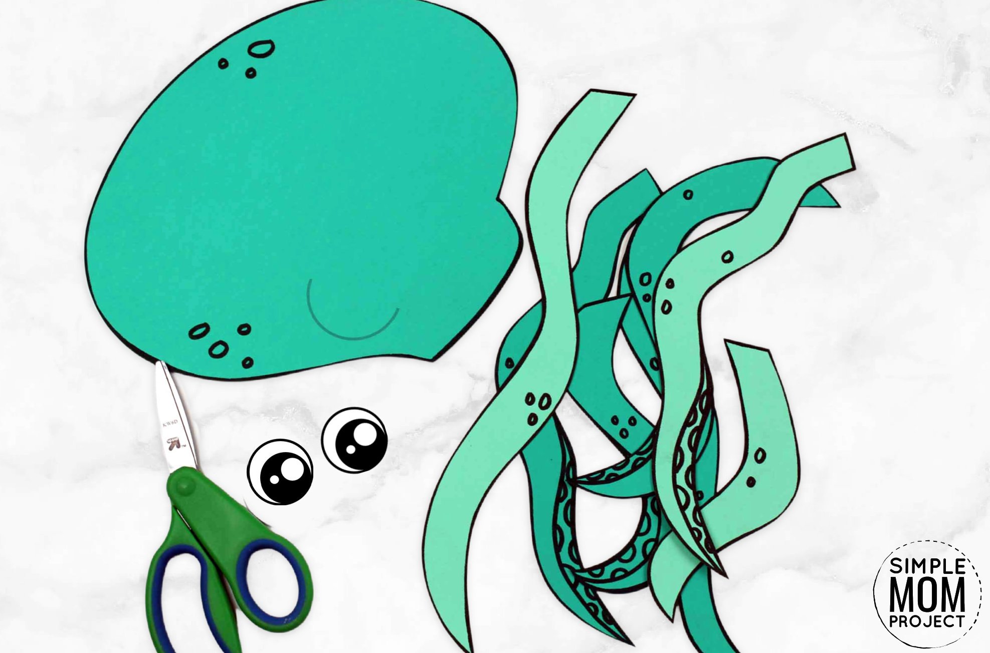 Free Printable Ocean Animal Octopus Crafts for kids of all ages, including preschoolers and toddlers