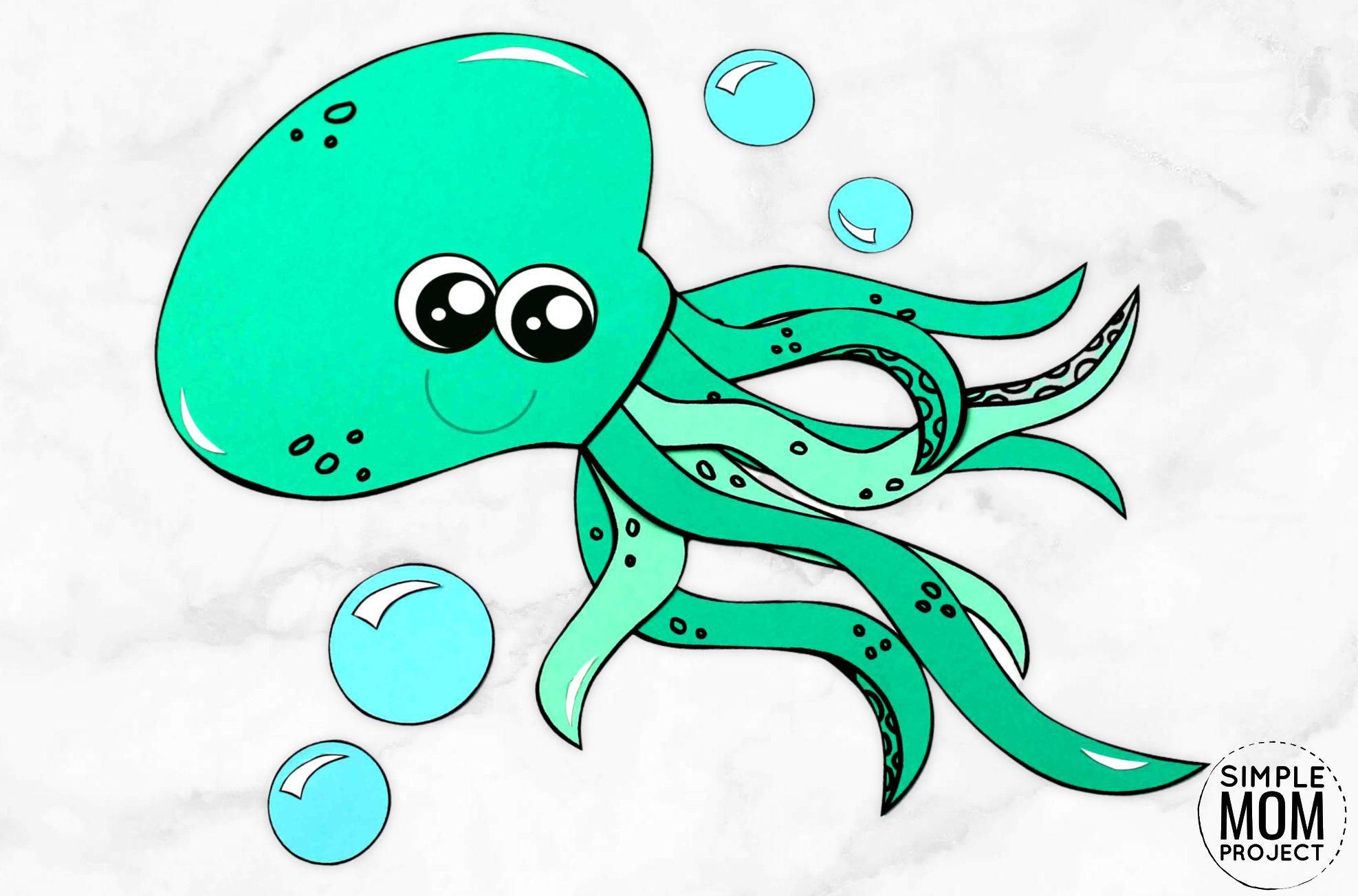 Free Printable Ocean Animal Octopus Crafts for kids of all ages, including preschoolers and toddlers