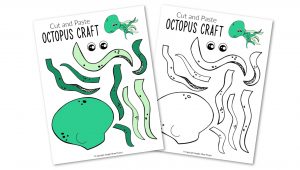 Free Printable Ocean Animal Octopus Crafts for kids of all ages, including preschoolers and toddlers