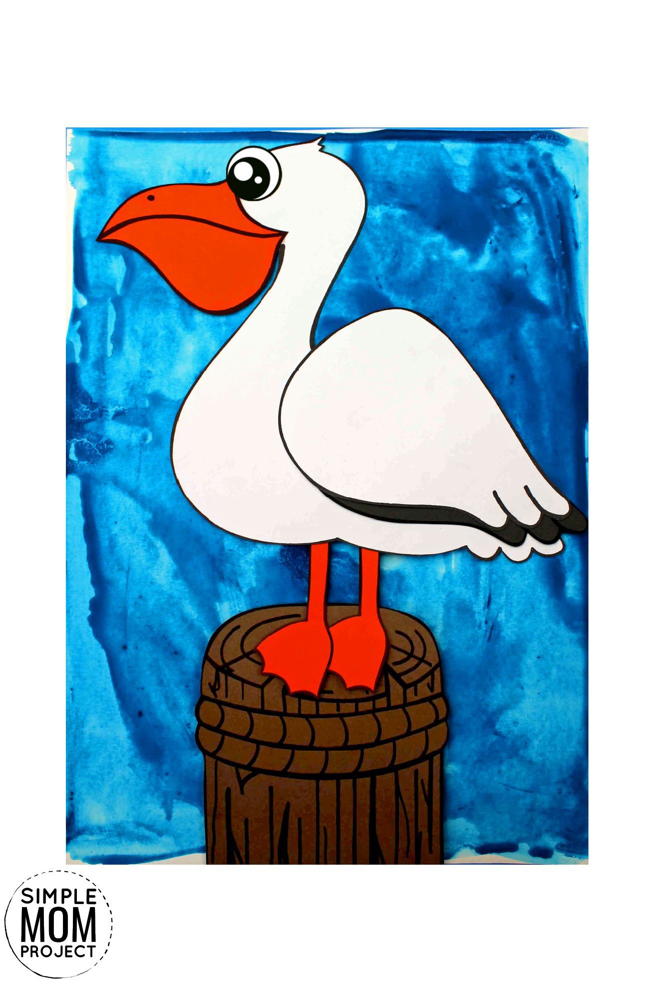 Free Printable Ocean Animal Pelican Crafts for kids of all ages, including preschoolers and toddlers