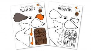 Free Printable Ocean Animal Pelican Crafts for kids of all ages, including preschoolers and toddlers