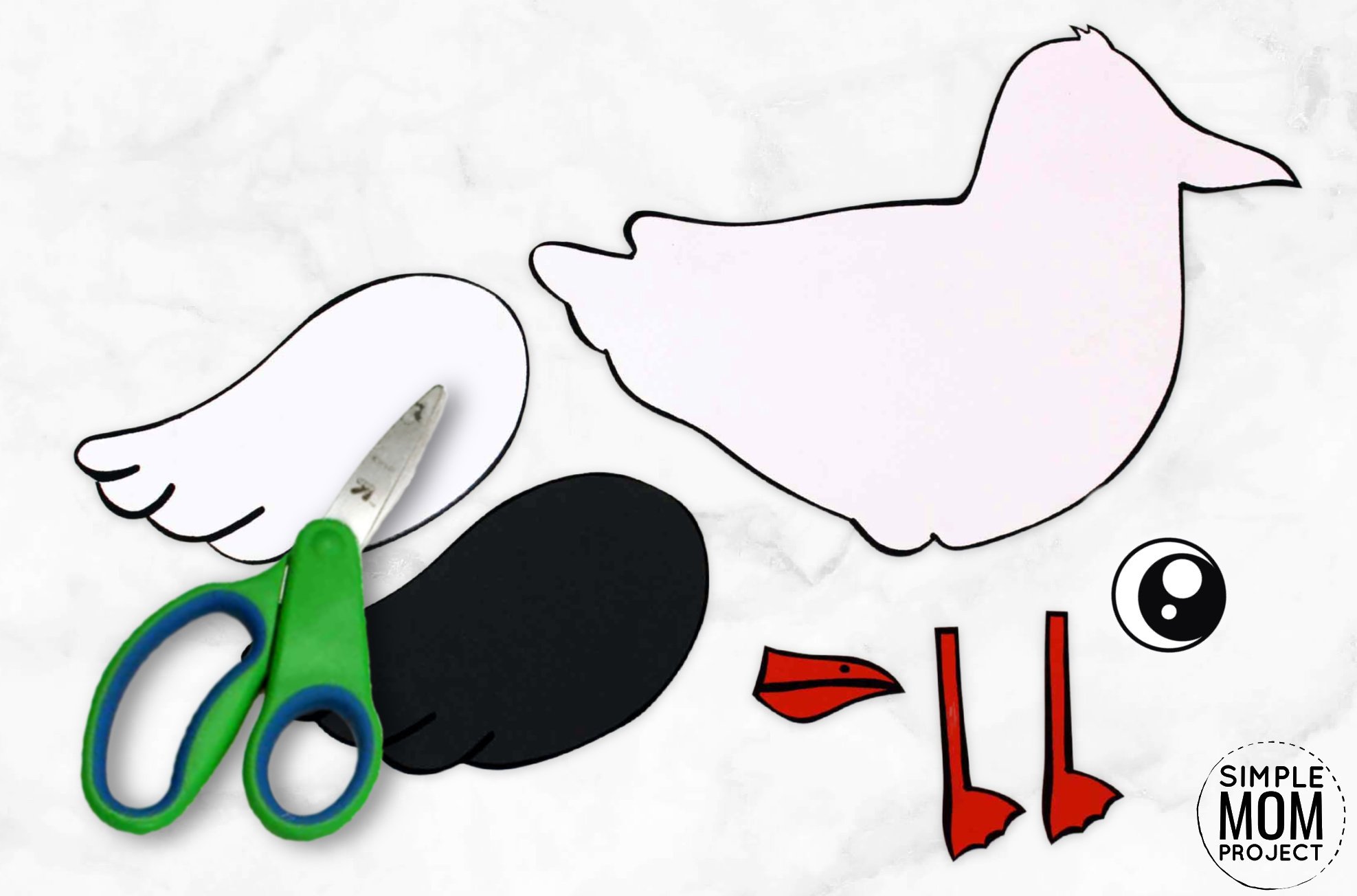 Easy DiY Seagull Craft for Kids with Free Template