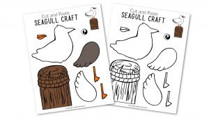 Free Printable Ocean Animal Seagull Crafts for kids of all ages, including preschoolers and toddlers