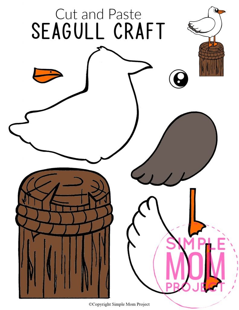 20+ Printable Ocean Cut and Paste Animal Crafts Simple Mom Project