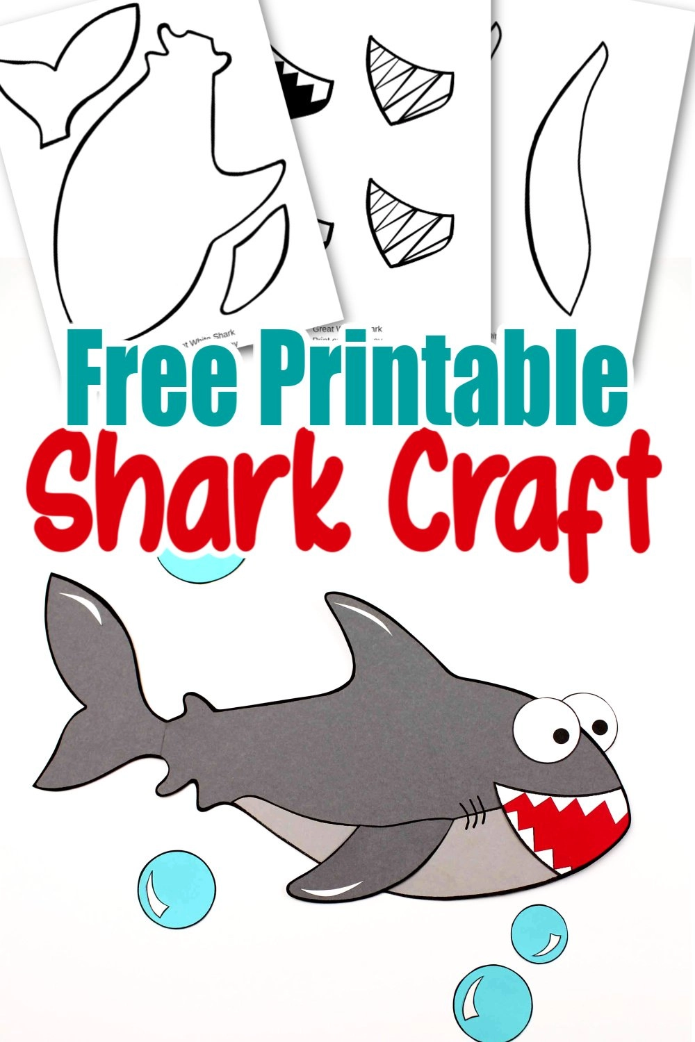 Looking for your next ocean animal craft? Click and get the adorable baby shark template! He is perfect for kids of all ages, especially preschoolers and toddlers. Use him during shark week too! You won't need any paper plate for this summer craft! Just try not to get the doodoo baby shark song stuck in your head! #sharkcraft #sharkweek #oceananimals #oceananimalcrafts #SimpleMomProject