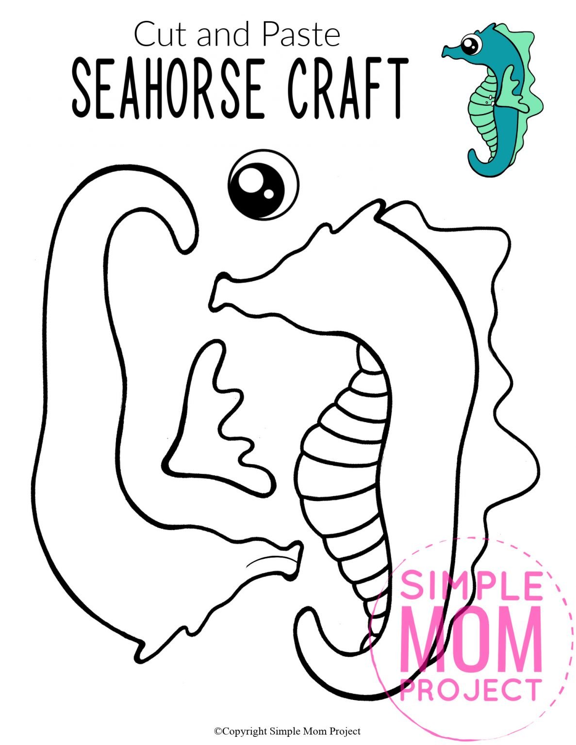 Fun Seahorse Craft for Kids with Free Seahorse Template