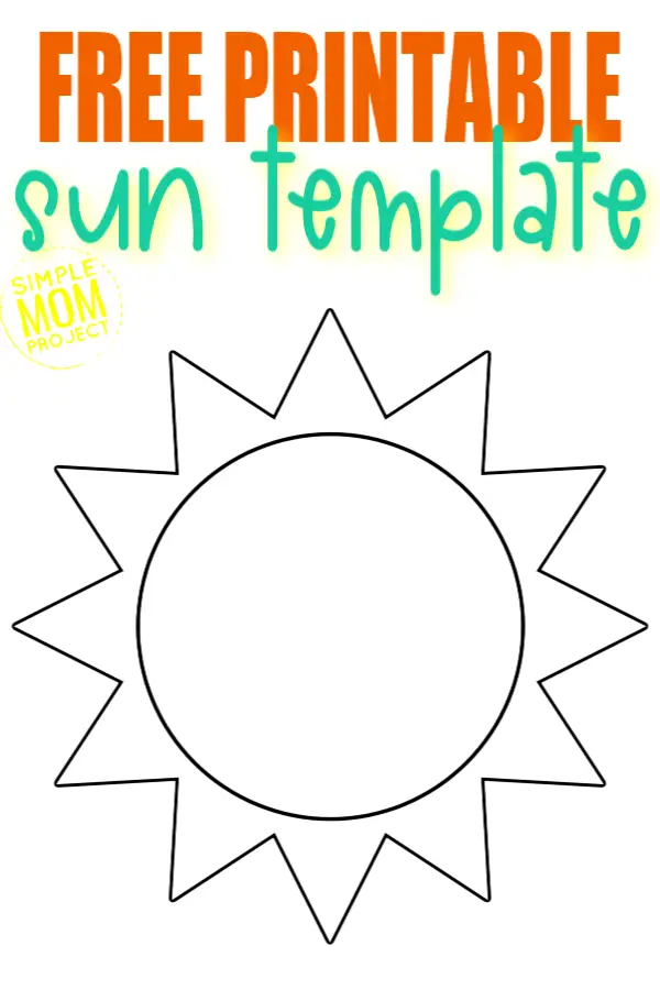 Use the free printable sun template as a preschool summer coloring page in your weather theme or as a template for your sun catcher stained glass craft or even a simple tracing activity for preschool or toddlers! Grab your free printable sun template now.