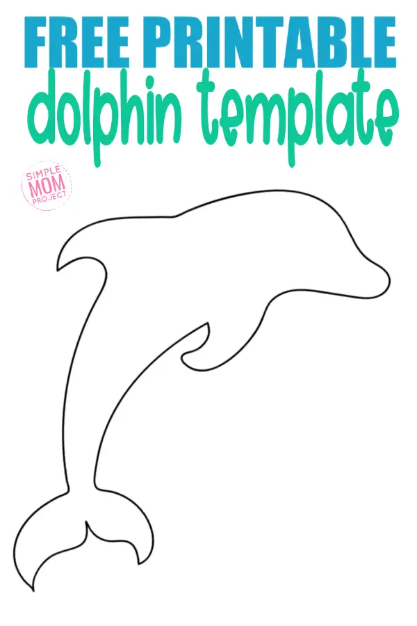 This free and easy dolphin template is ready to print. Give him to your preschooler for a sea creature coloring page, use the dolphin outline for under the sea sun catchers or use the dolphin outline for a tracing activity #dolphintemplate #dolphincrafts #dolphin