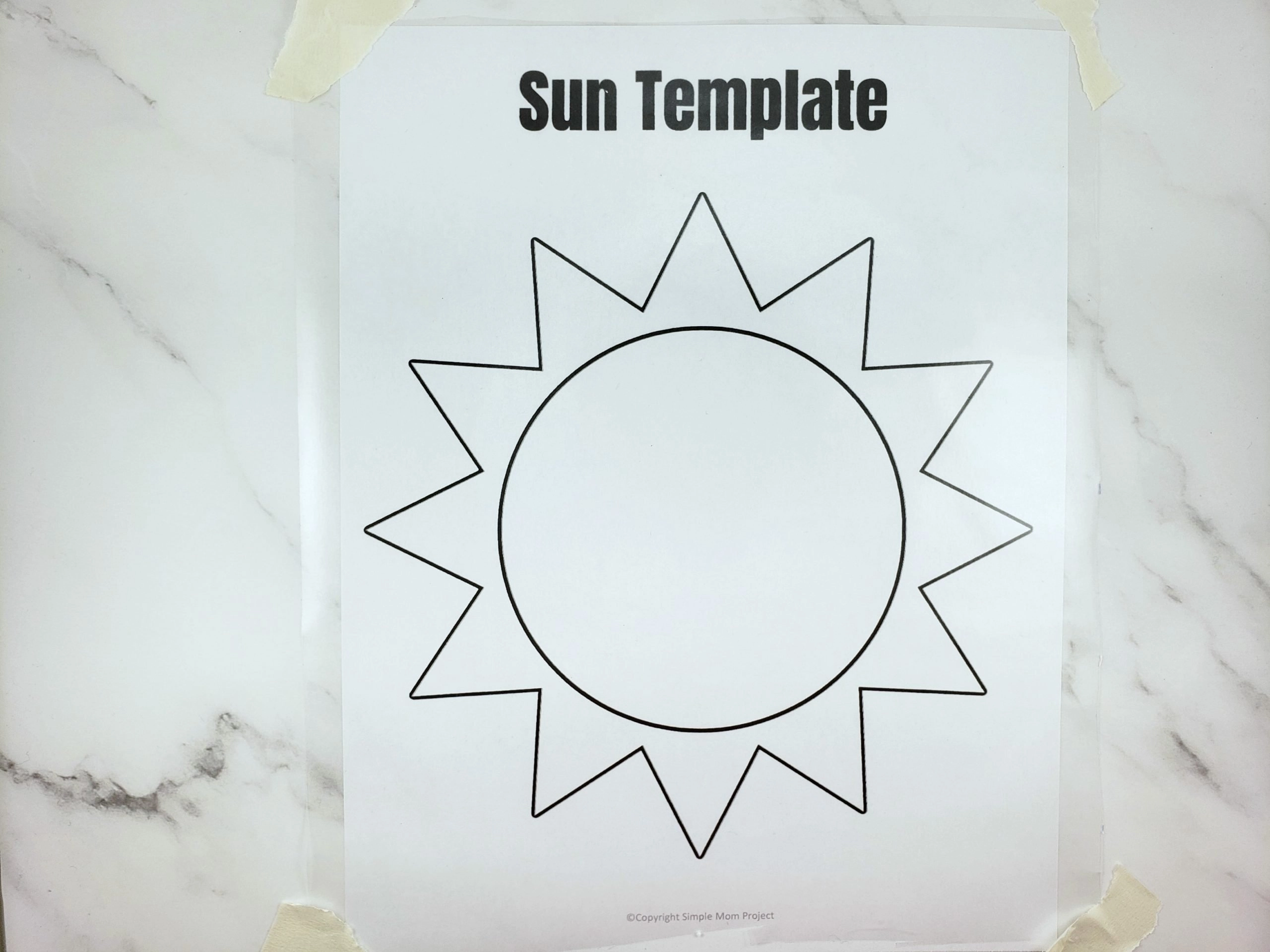 sun stencil printable