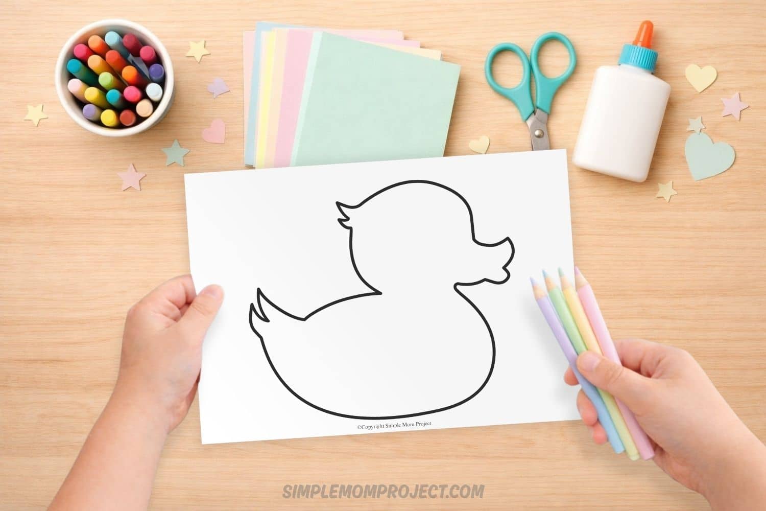 Easy Duck Template Printable for kids of all ages
