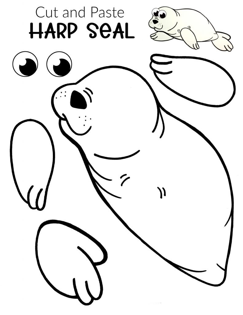 Free Printable Harp Seal Craft for Kids Simple Mom Project