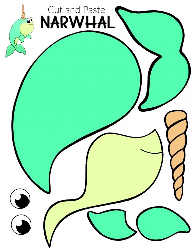 Free Printable Baby Narwhal Craft For Kids Simple Mom Project