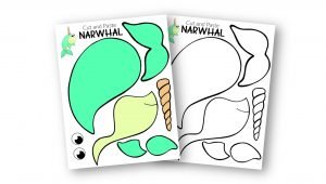 Free Printable Arctic Animal Narwhal Craft for Kids Preschoolers and Toddlers