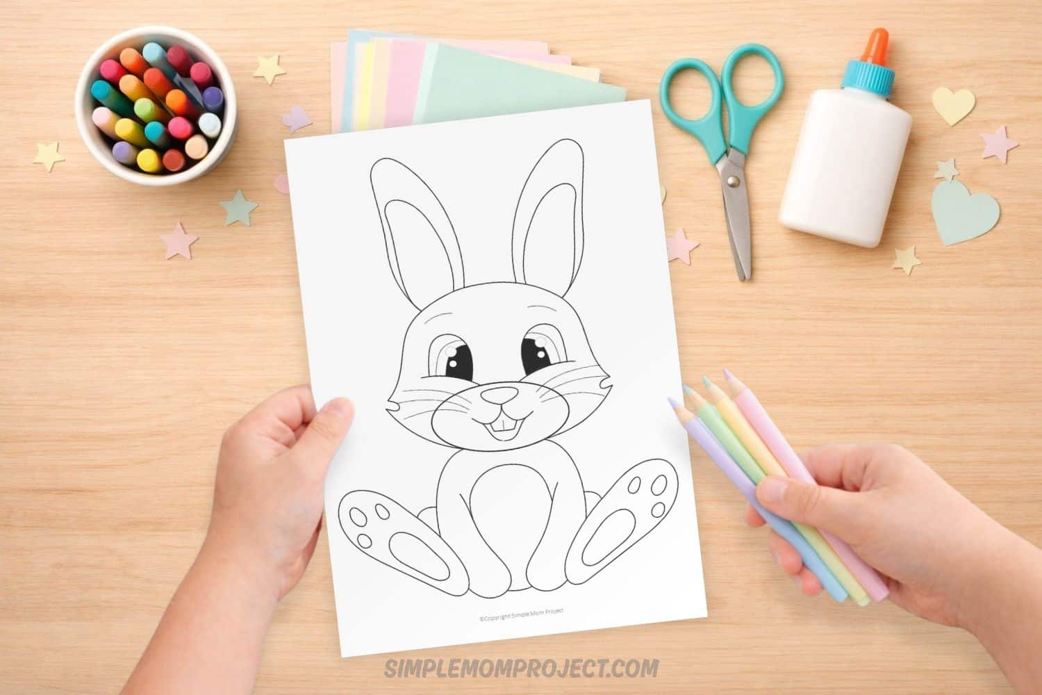 Free Printable Bunny Coloring Page for Preschooler, Kindergarten and Kids of all Ages