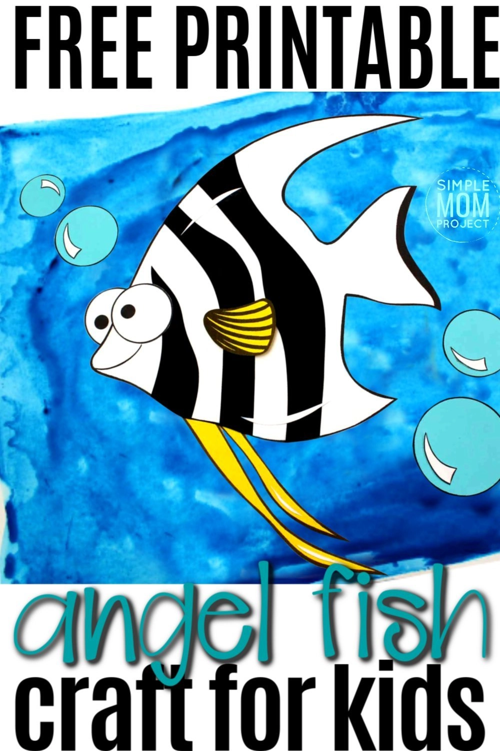 Free Printable Angel Fish Ocean Animal Craft for Kids, preschoolers and toddlers