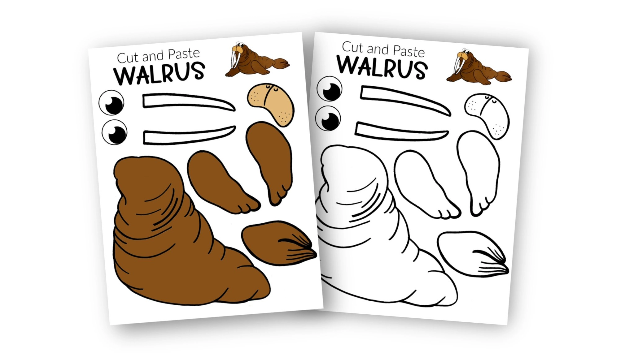 Free Printable Walrus Craft for Kids Simple Mom Project