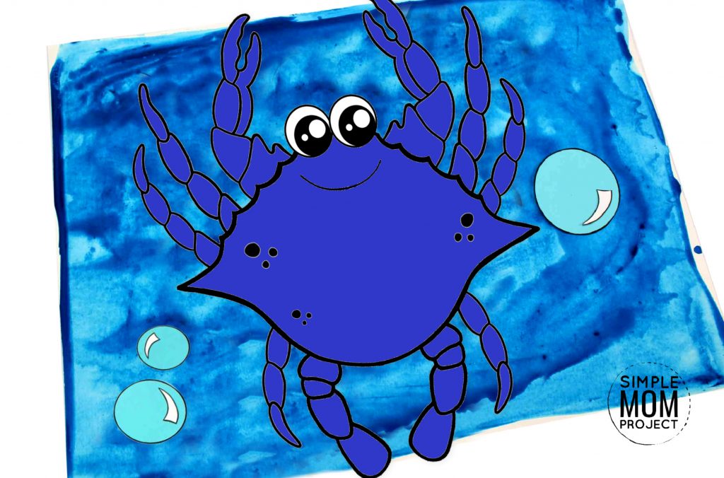 Fun Cut and Paste Blue Crab Craft for Kids - Simple Mom Project