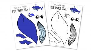 Free Printable Blue Whale Craft Ocean Animal Craft for Kids, preschoolers and toddlers