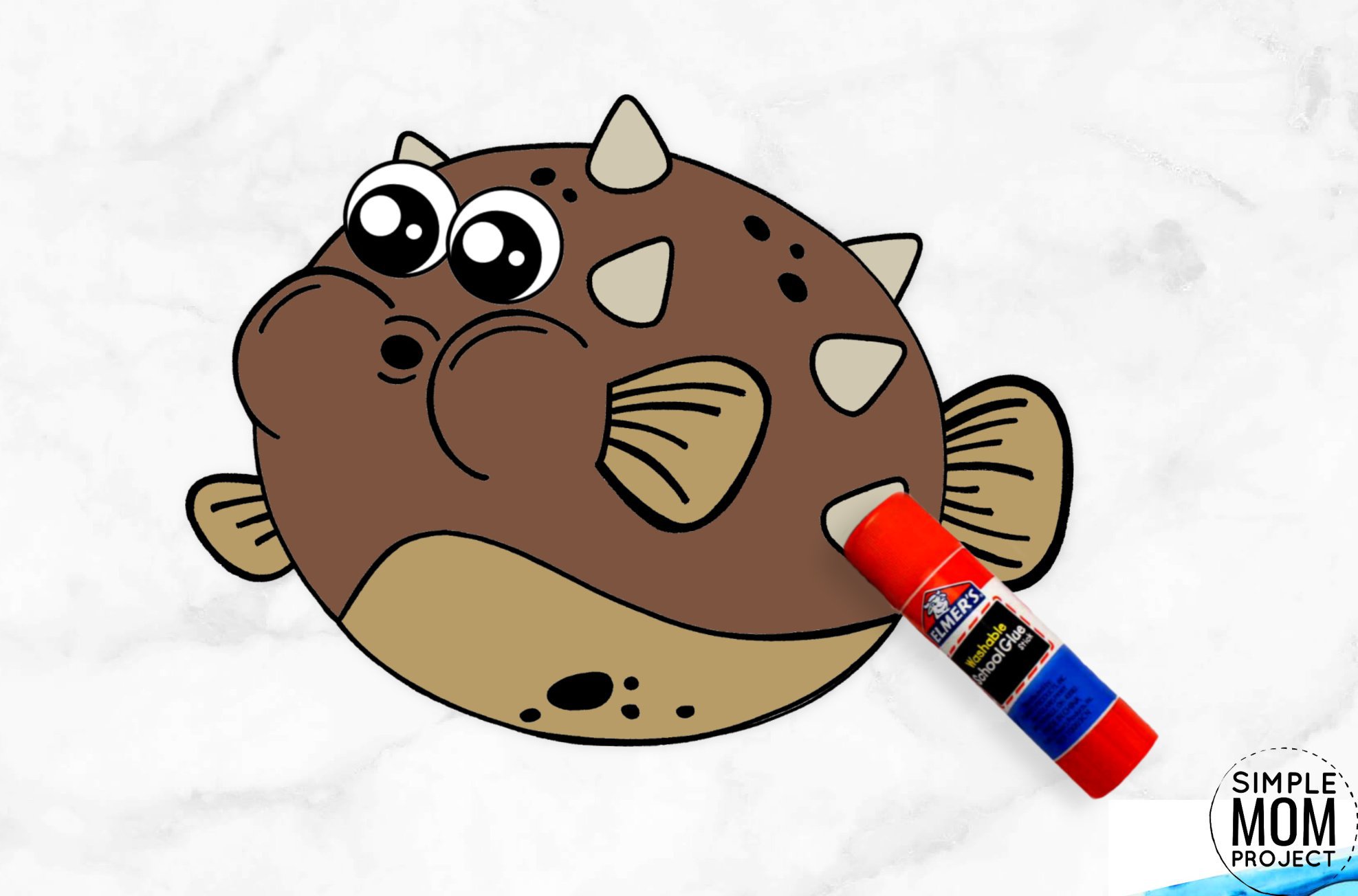 Free Printable Puffer Fish Ocean Animal Craft for Kids, preschoolers and toddlers