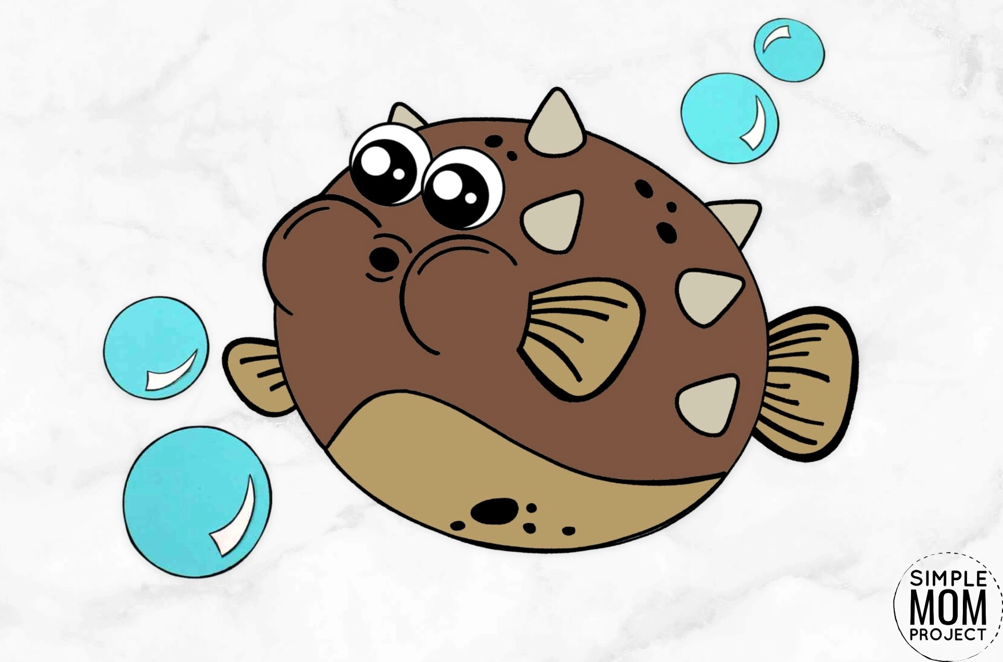 Free Printable Puffer Fish Ocean Animal Craft for Kids, preschoolers and toddlers