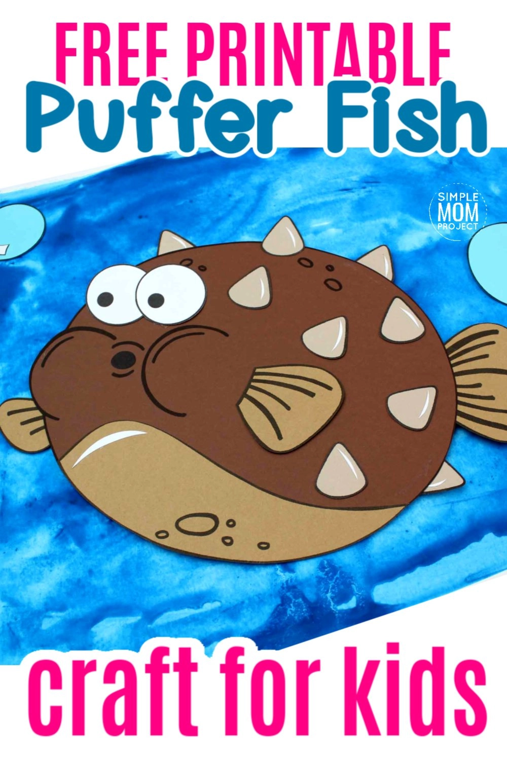 Free Printable Blow Fish Ocean Animal Craft for Kids, preschoolers and toddlers