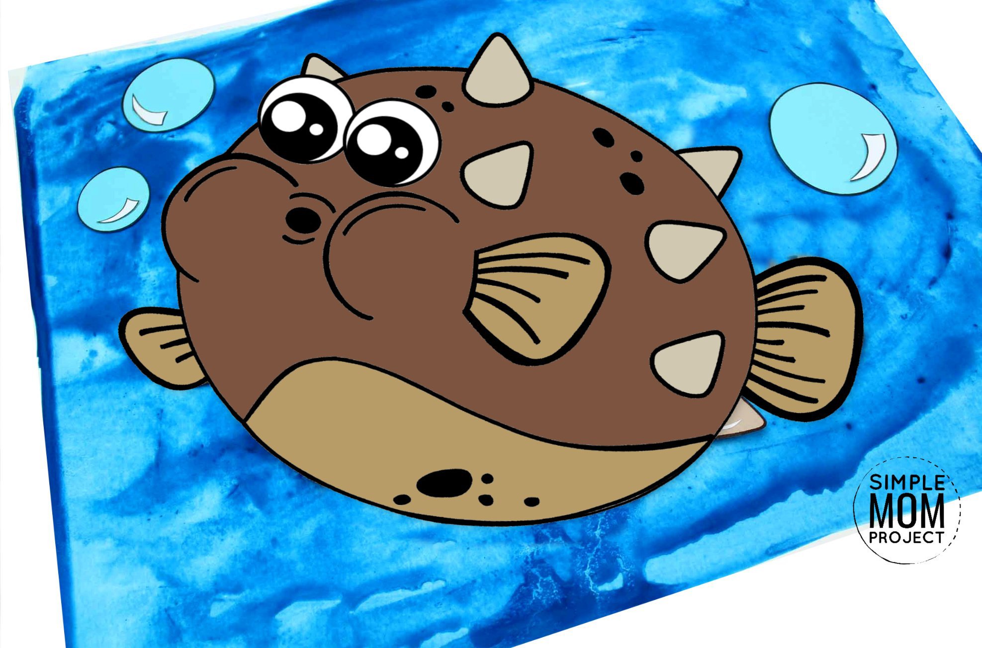 Free Printable Puffer Fish Ocean Animal Craft for Kids, preschoolers and toddlers