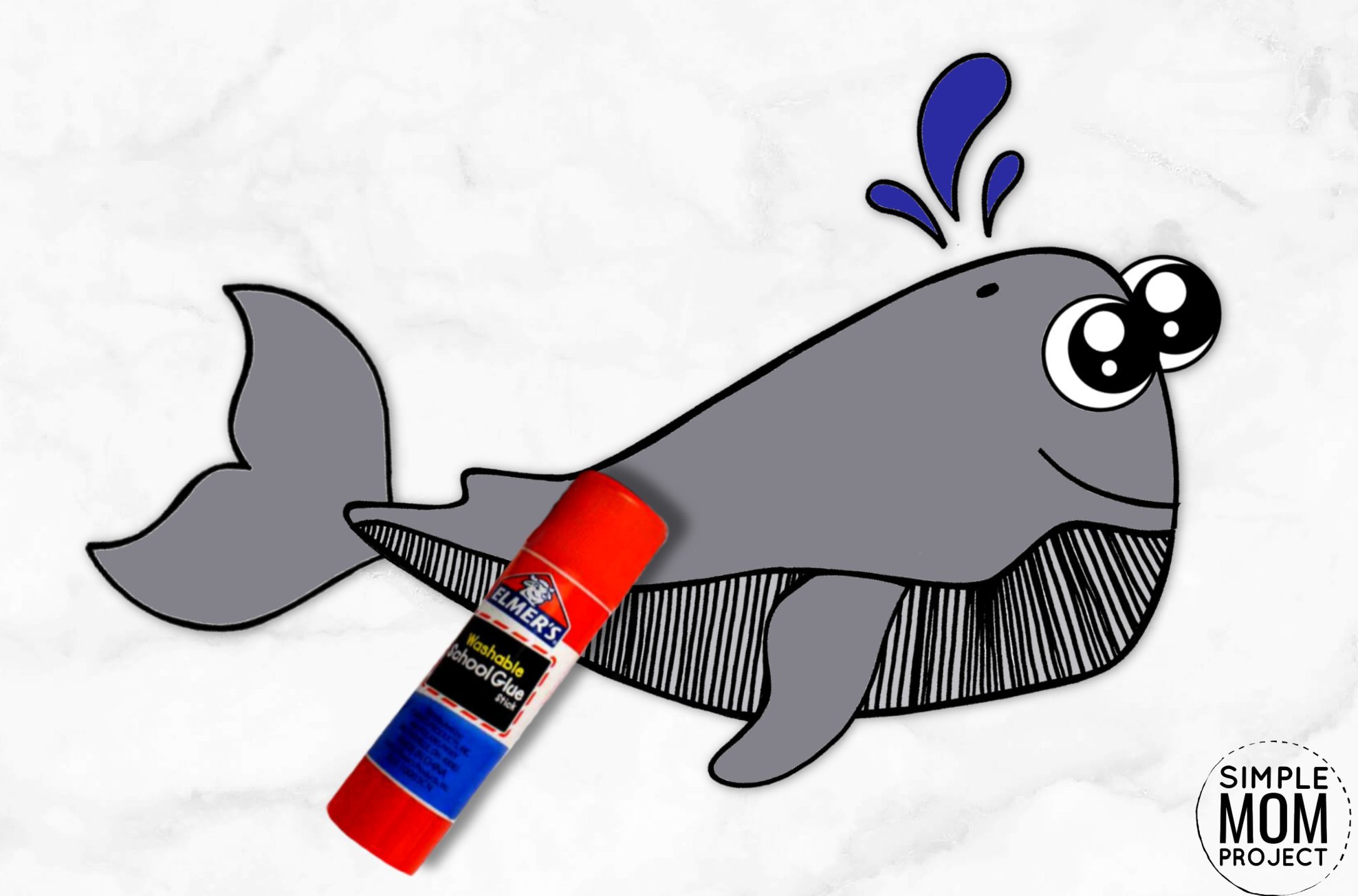 Free Printable Sperm Whale Ocean Animal Craft for Kids, preschoolers and toddlers