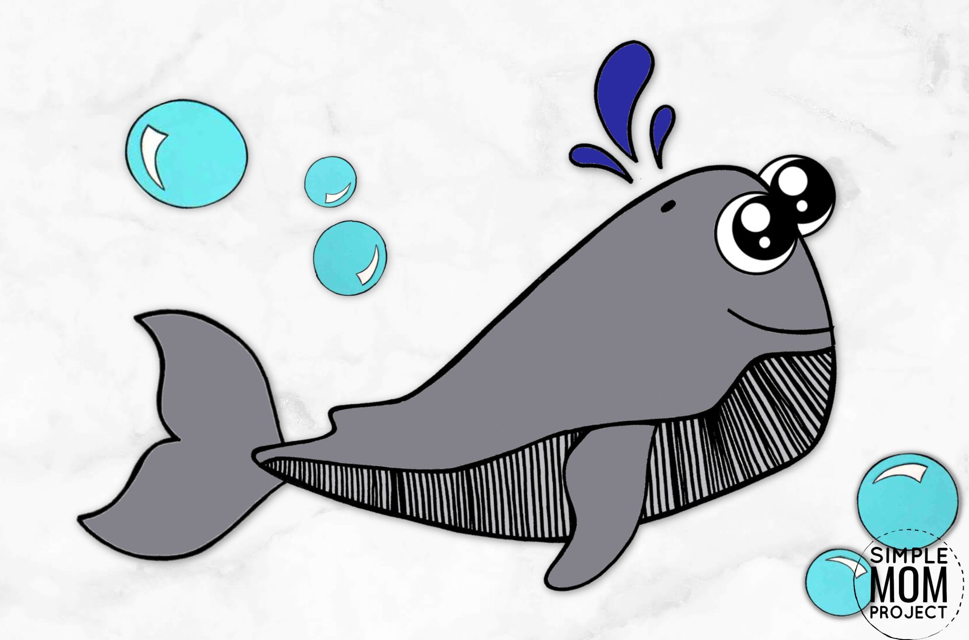 Free Printable Sperm Whale Ocean Animal Craft for Kids, preschoolers and toddlers