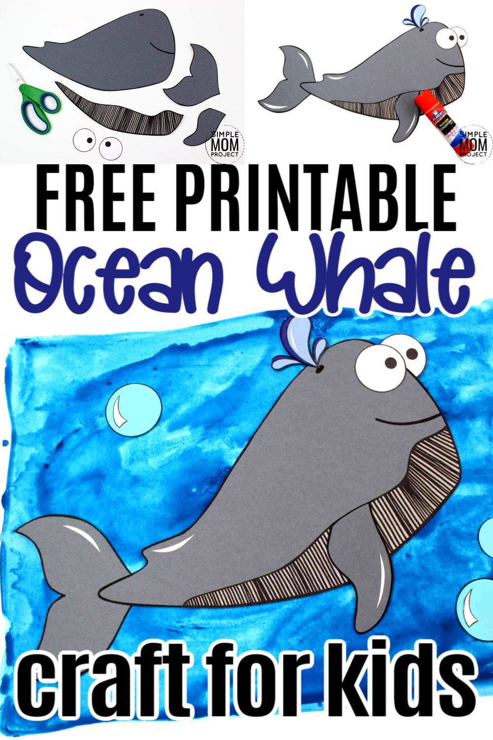 Fun and Easy Cut and Paste Sperm Whale Craft for Kids