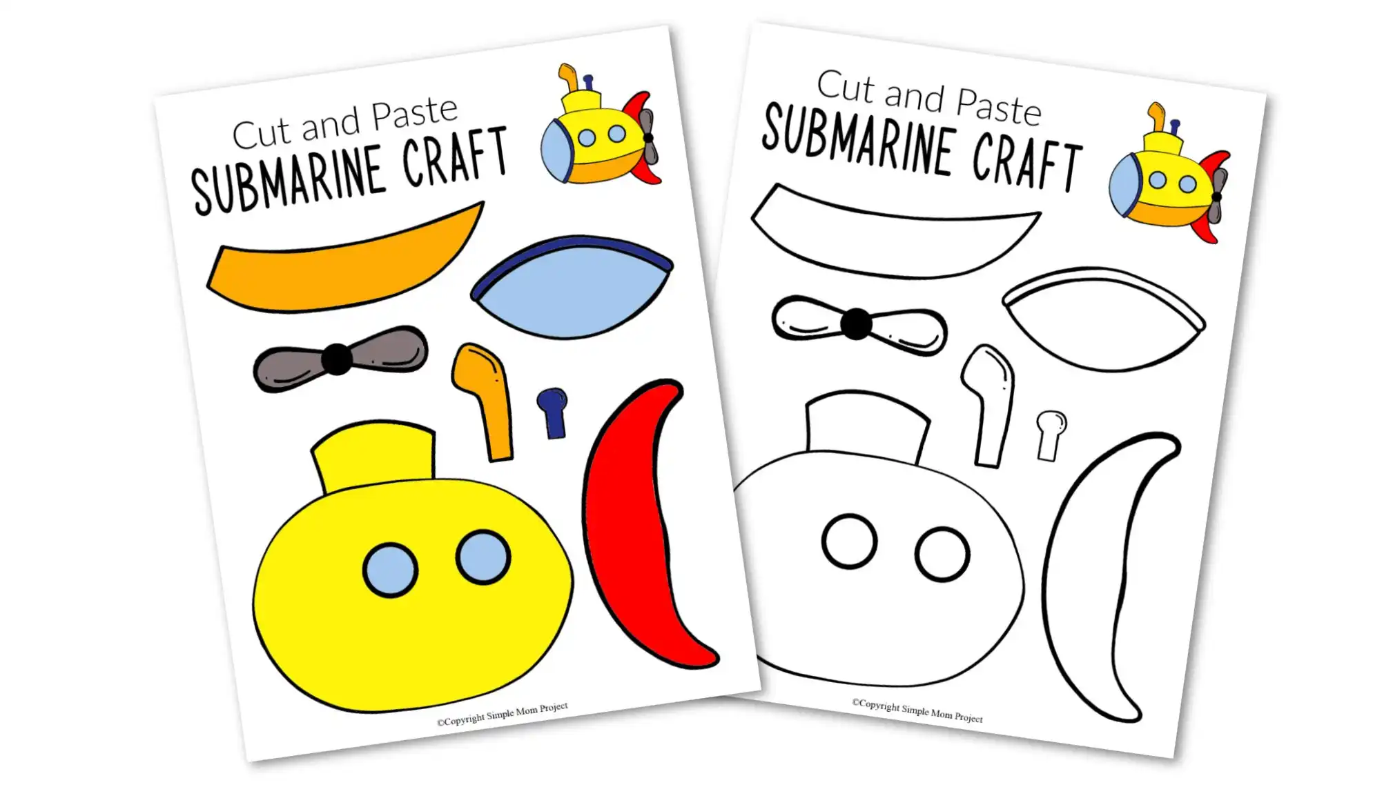 Easy DiY Submarine Craft for Kids with Free Template Simple Mom Project