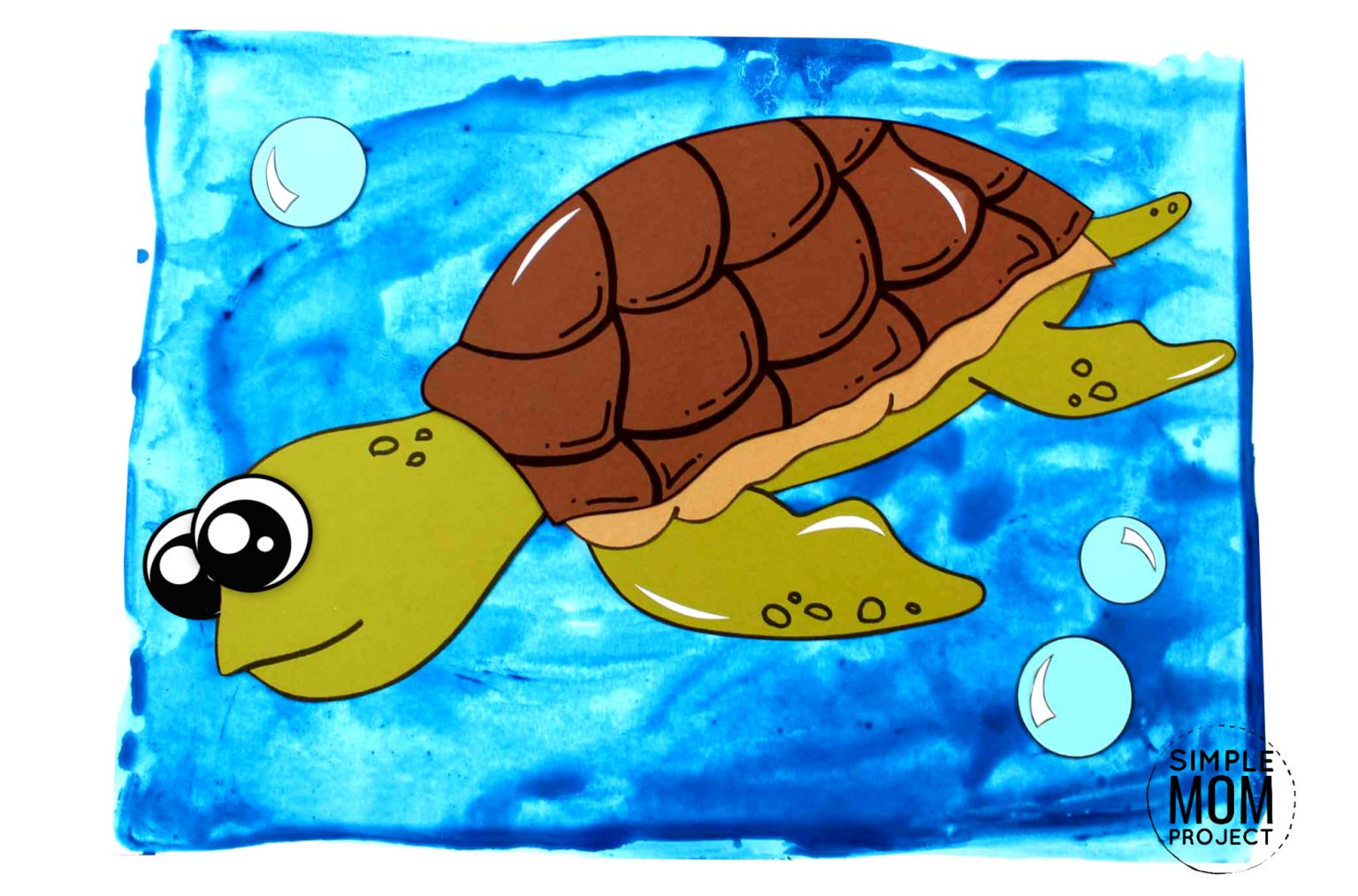 Cut and Paste Sea Turtle Craft for Kids with Free Template