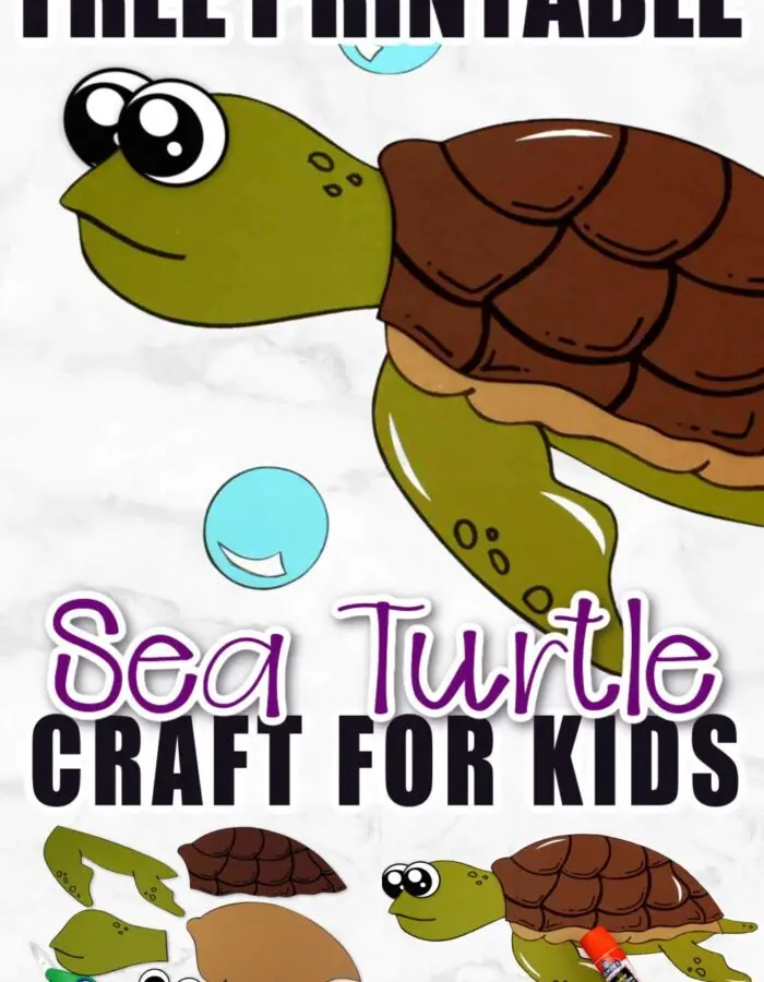 Looking for a fun sea turtle craft? You won't need a paper plate for this beach art project! Use our free printable sea turtle template to make this easy diy ocean animal craft idea! He is simple and fun for even the smallest of kids, preschoolers and toddlers! #turtle #turtlecrafts #oceananimal #oceananimalcrafts #simplemomproject