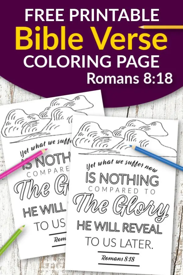 Don't you know the best quotes come from Scripture? Use these free printable bible verse coloring pages to get inspired about God. He is after all our salvation. This Romans 8:18 coloring sheet is great for kids and adults, even preschoolers. They are perfect for wall decor or even a quick gift idea! #bibleverse #bibleversecoloring #scripturecoloring #biblejournaling