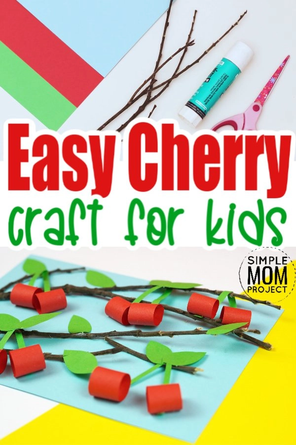Easy Diy Cherry Craft for kids, preschoolers and toddlers