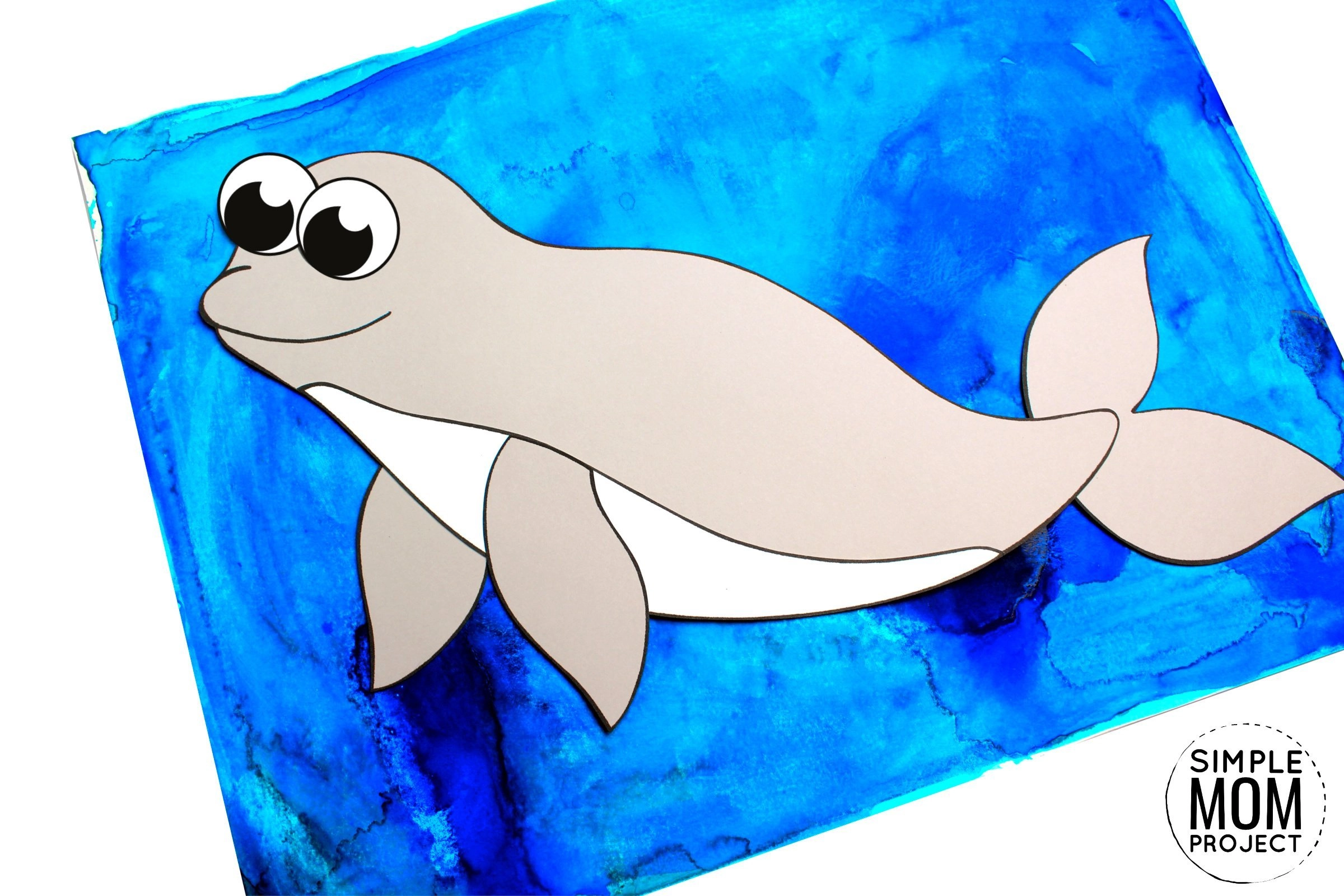Free Printable Arctic Animal Beluga Whale Craft for Kids Preschoolers and Toddlers