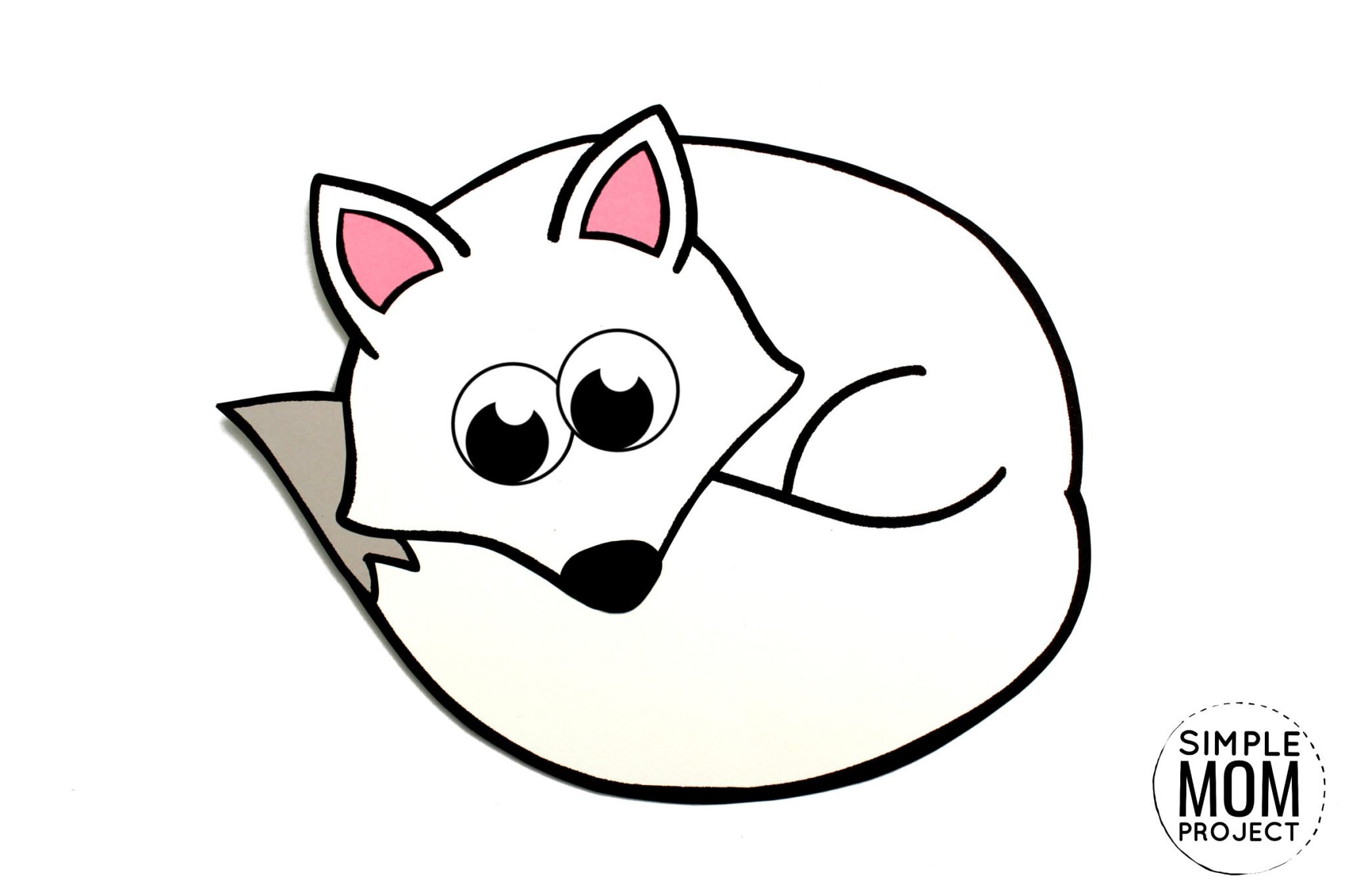 Easy Cut And Paste Arctic Fox Craft For Kids Simple Mom Project