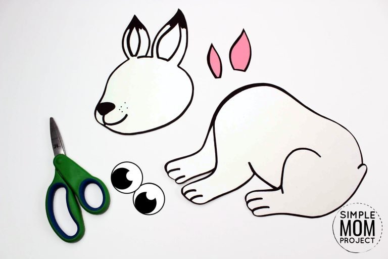 Free Printable Arctic Hare Craft for Kids with Template – Simple Mom ...