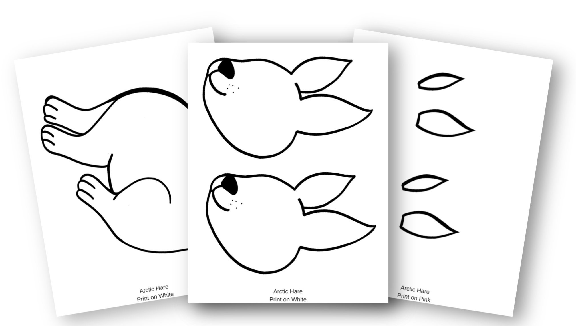 Download Free Printable Arctic Hare Craft for Kids with Template - Simple Mom Project