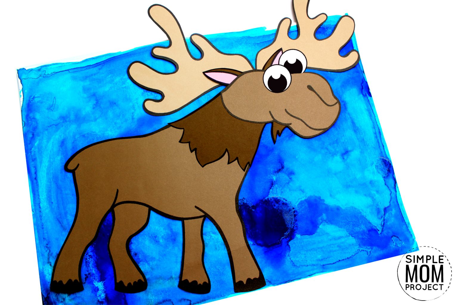 Cut and Paste Moose Craft for Kids with Free Template