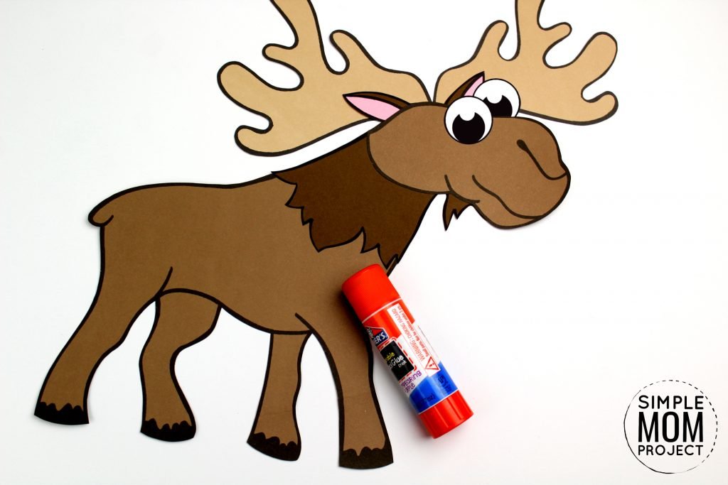 Cut and Paste Moose Craft for Kids with Free Template