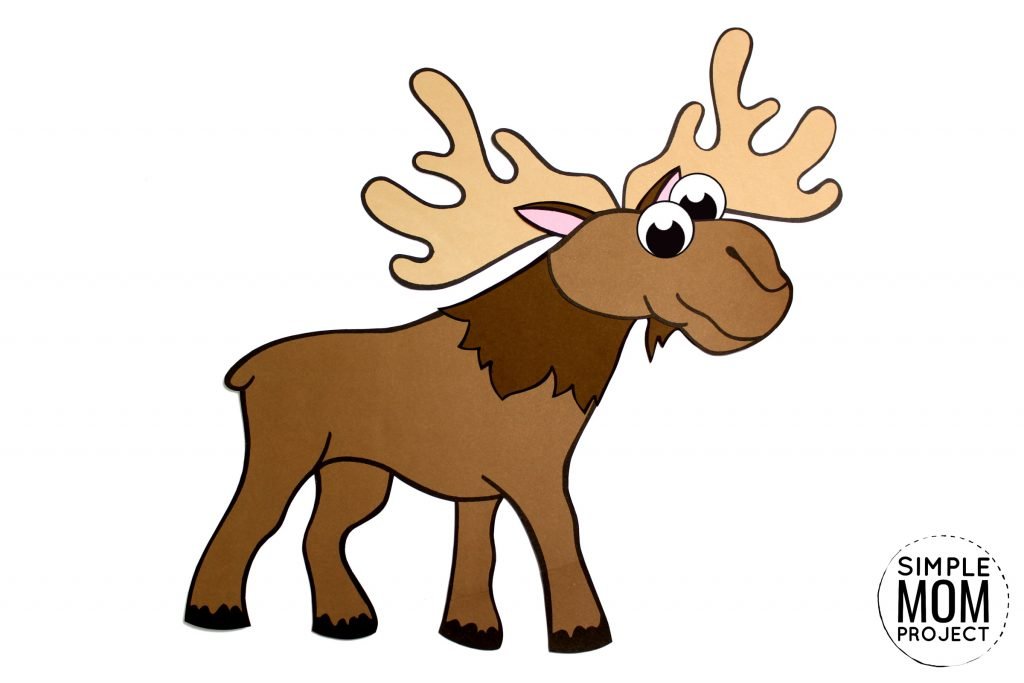 Cut and Paste Moose Craft for Kids with Free Template