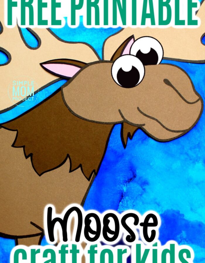 Are you teaching the letter M to your preschooler or toddler? Use our free printable moose template, grab some construction paper and make this adventurous arctic animal moose craft! This moose craft is a great art project for kids of all ages, including kindergartners! #moosecrafts #arcticanimals #arcticanimalcrafts