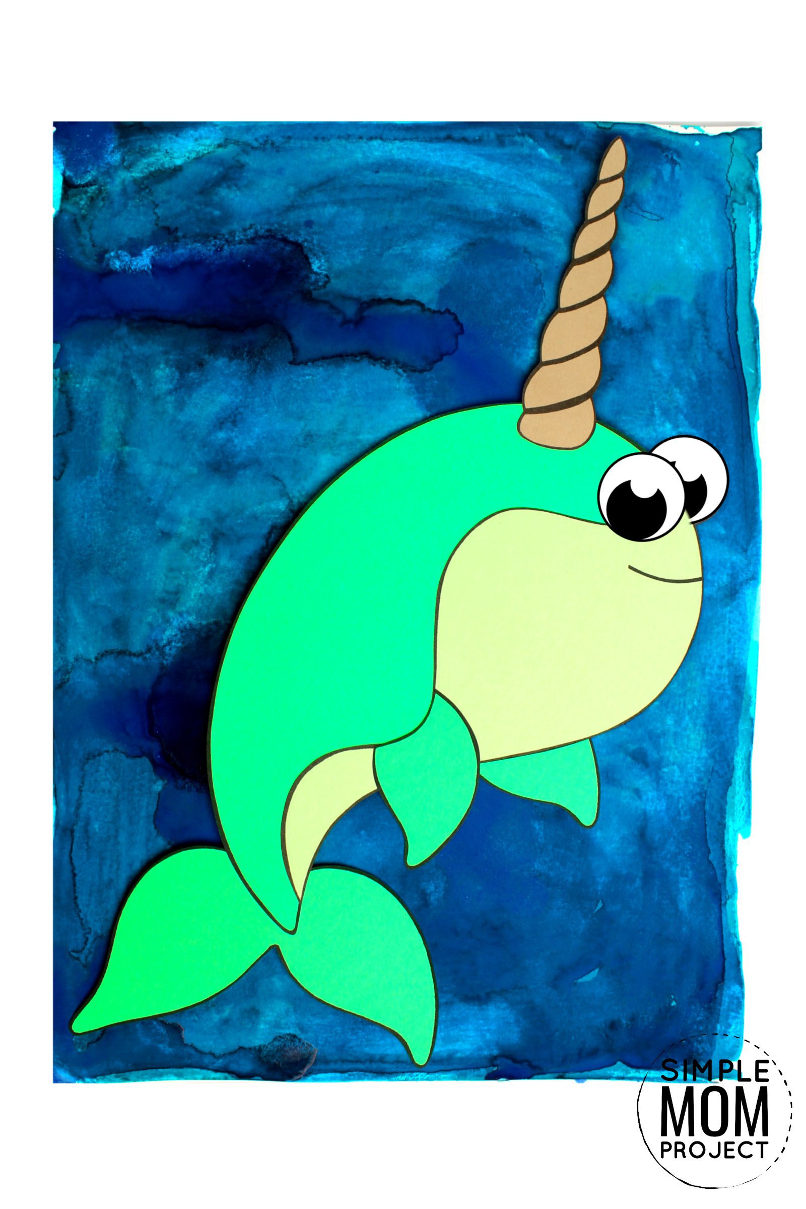 Free Printable Arctic Animal Narwhal Craft for Kids Preschoolers and Toddlers